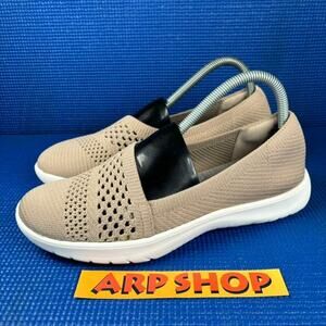 🔴 CLARKS ADELLA MOON Women`s Size 8W Beige White Walking Comfort Shoes 28245